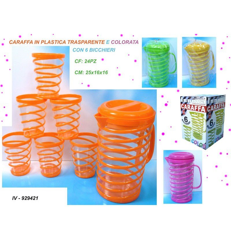 caraffa-in-plastica-c/bicchieri