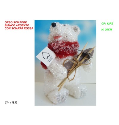 orso-sciatore-bianco/argento-c/-sciarpa