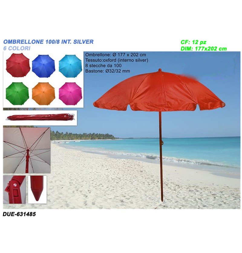 ombrellone-100/8-32/32-int-silver-6-col