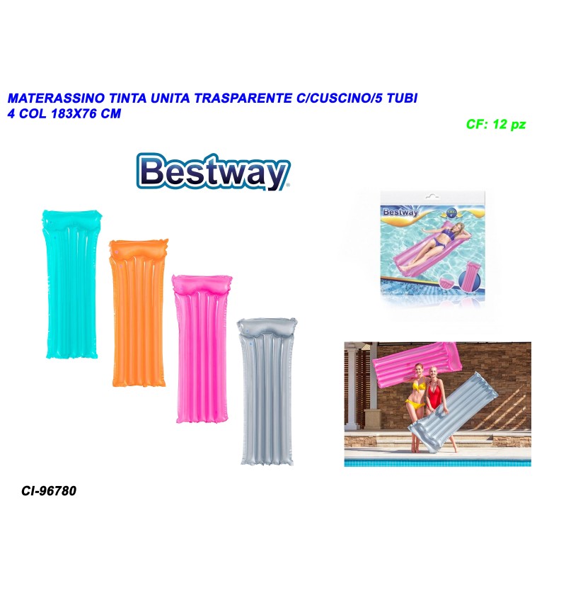 materassino-tinta-unita-trasparente-c/cuscino/5-tubi-cm183x76-4-col